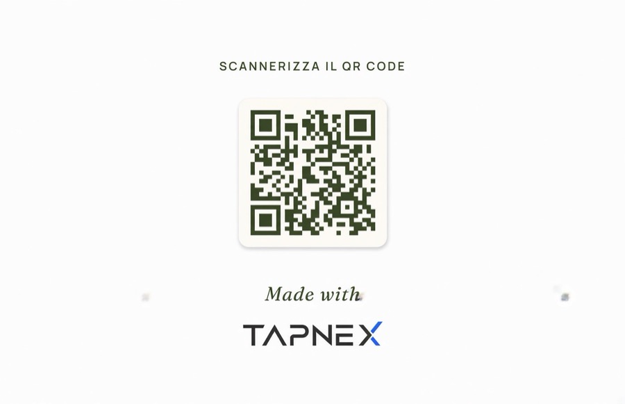 Esempio di personalizzazione: QR code e branding Tapnex